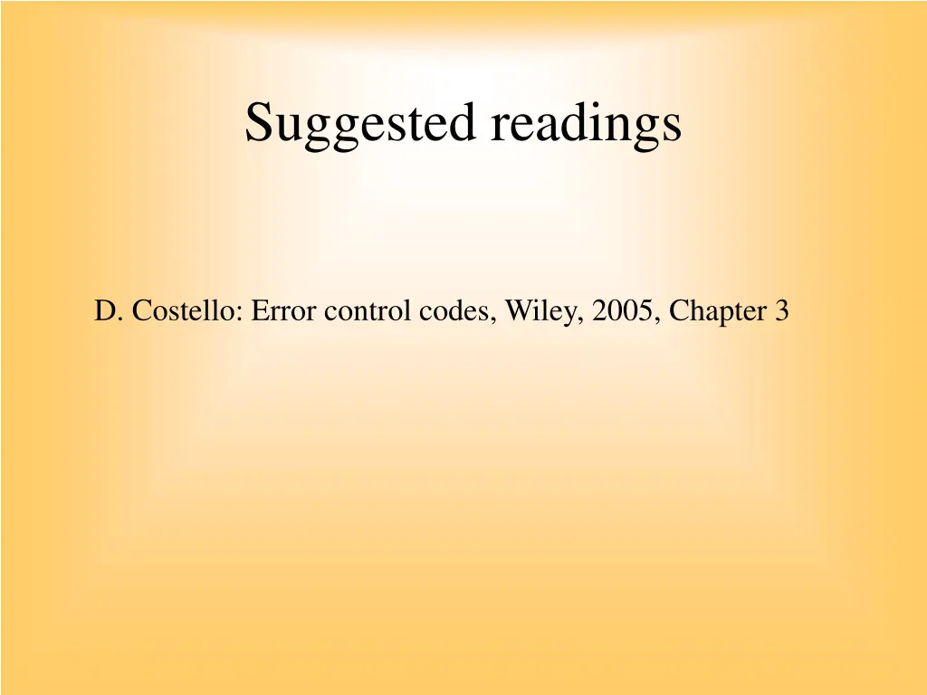 suggested readings
