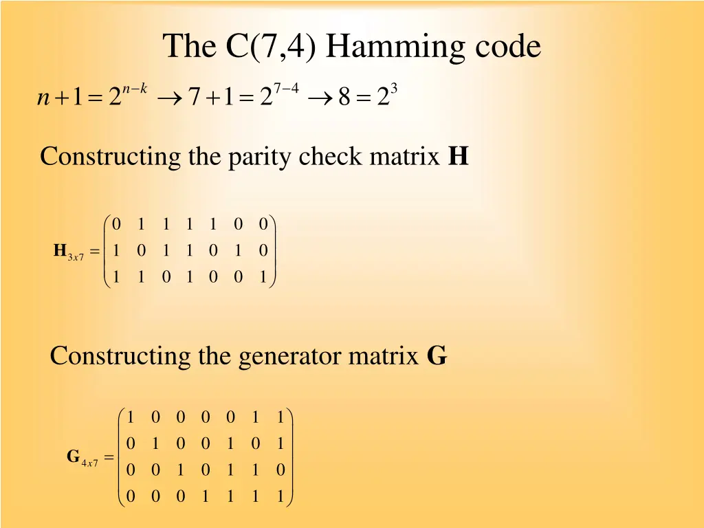 the c 7 4 hamming code