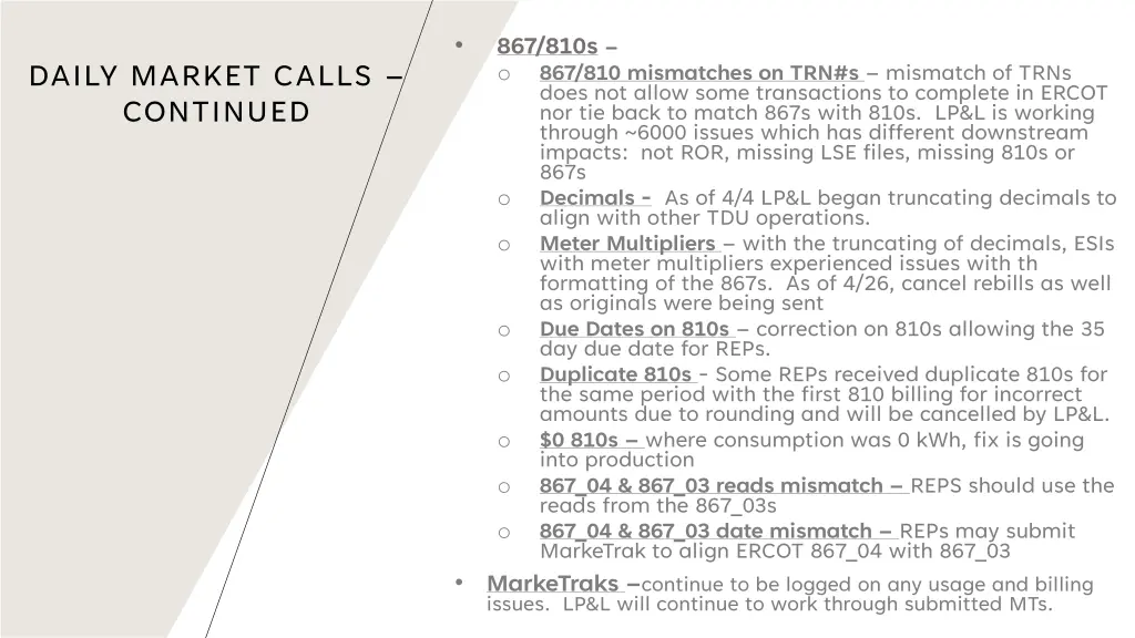 867 810s o 867 810 mismatches on trn s mismatch