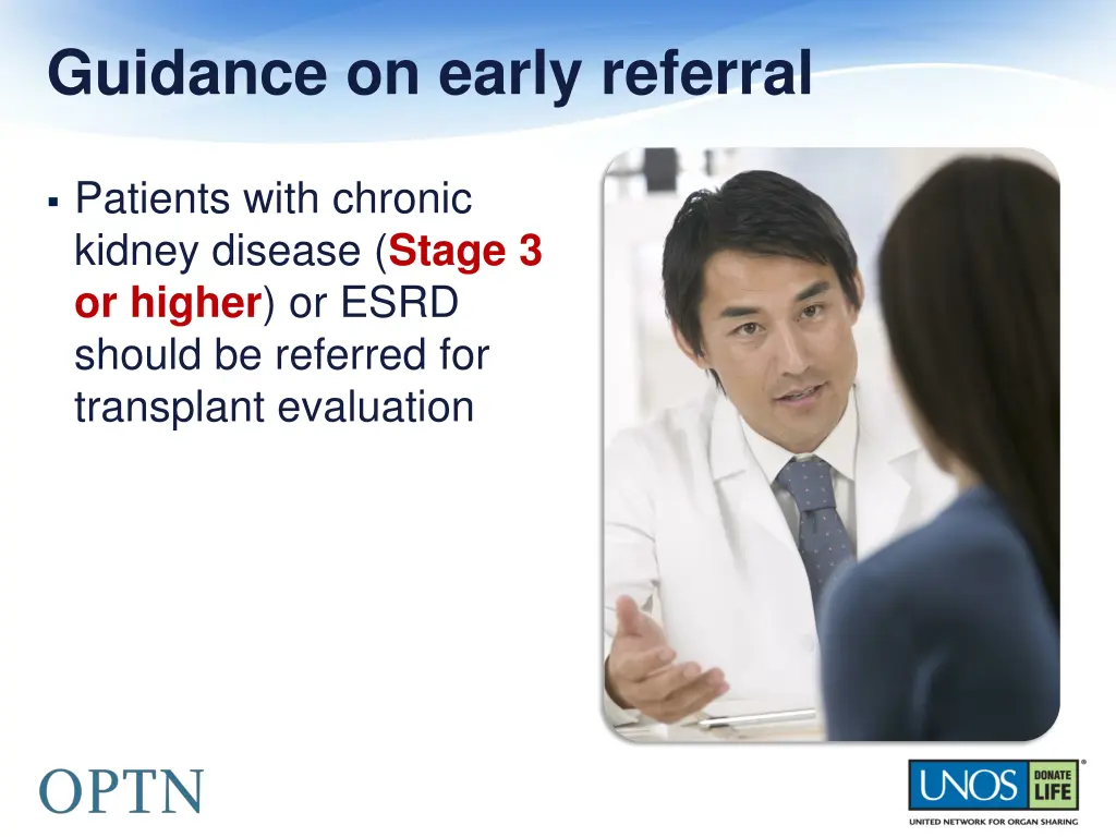 guidance on early referral