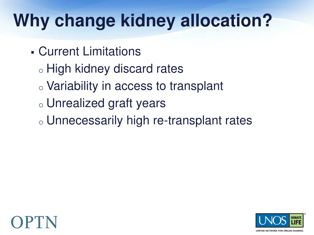 why change kidney allocation