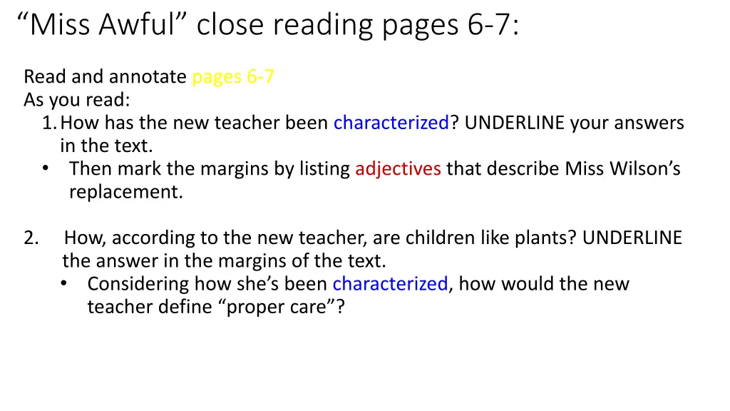 miss awful close reading pages 6 7