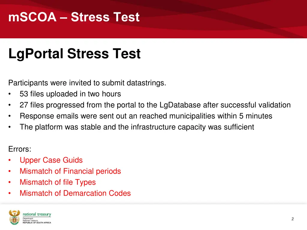 mscoa stress test