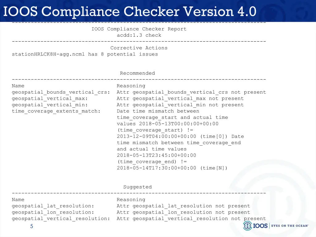 ioos compliance checker version 4 0 ioos