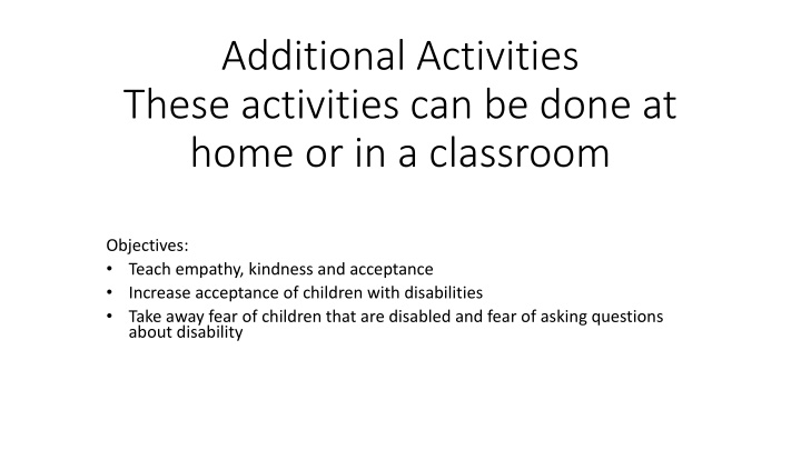 additional activities these activities