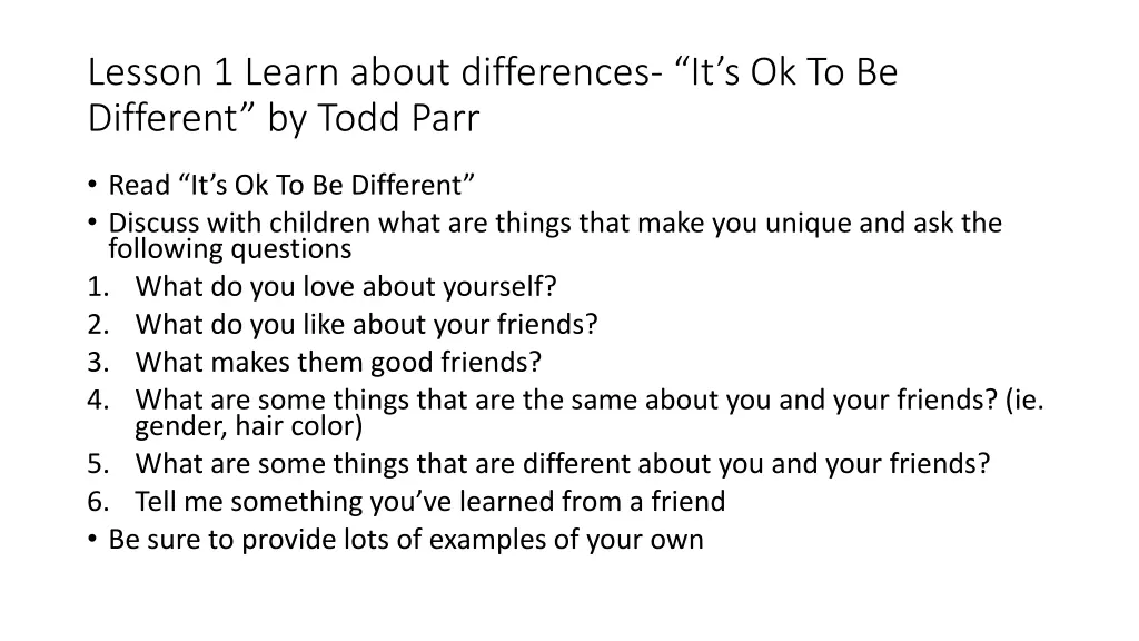 lesson 1 learn about differences