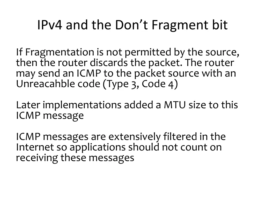 ipv4 and the don t fragment bit