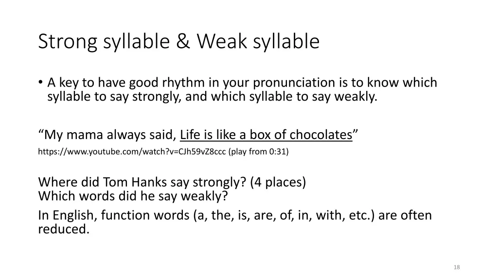 strong syllable weak syllable