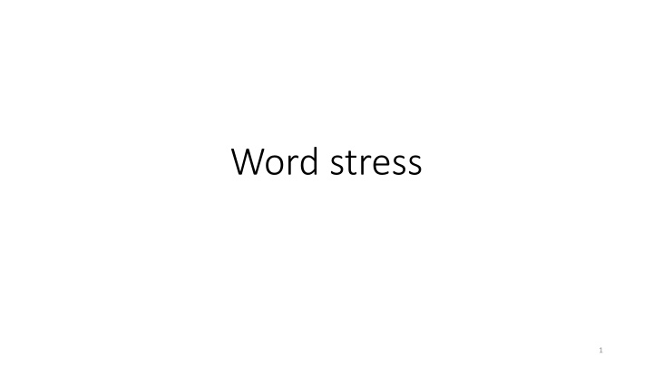 word stress