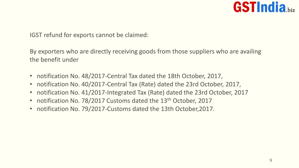 igst refund for exports cannot be claimed