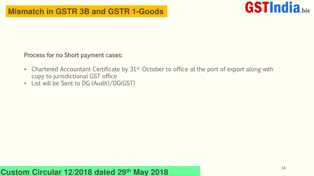 mismatch in gstr 3b and gstr 1 goods 1