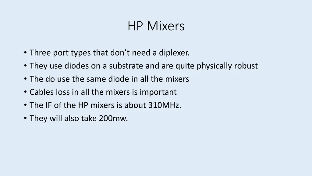 hp mixers