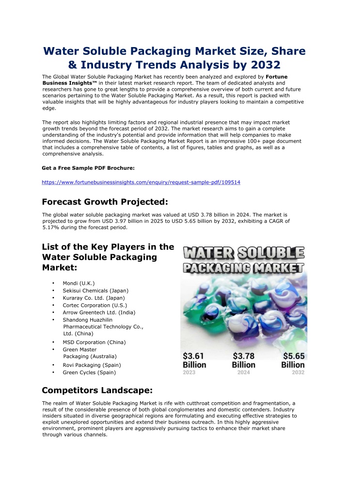 water soluble packaging market size share