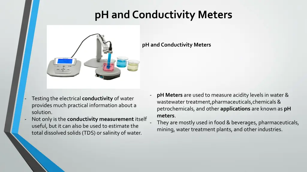 ph and conductivity meters