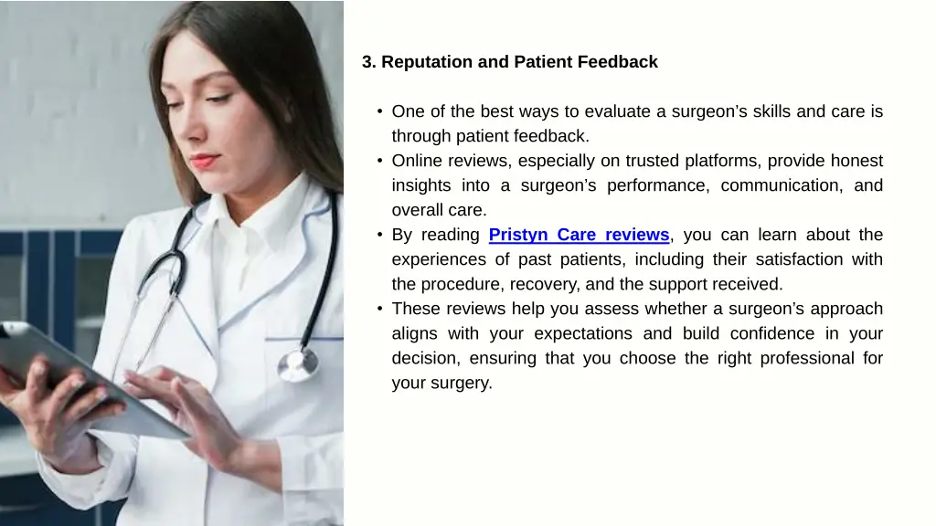 3 reputation and patient feedback