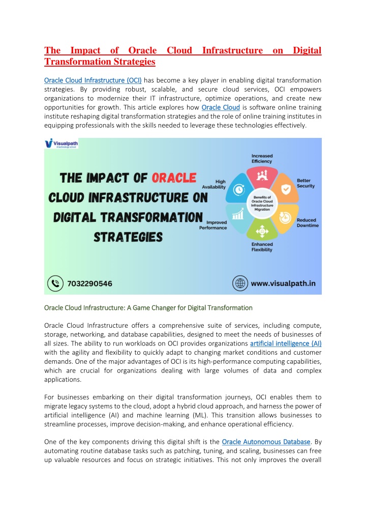 the impact of oracle cloud infrastructure