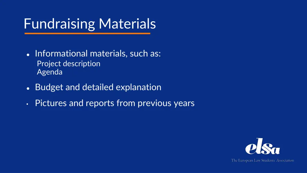 fundraising materials