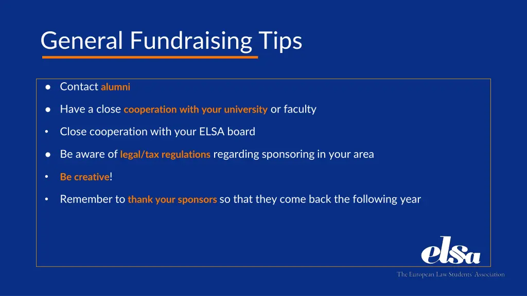 general fundraising tips