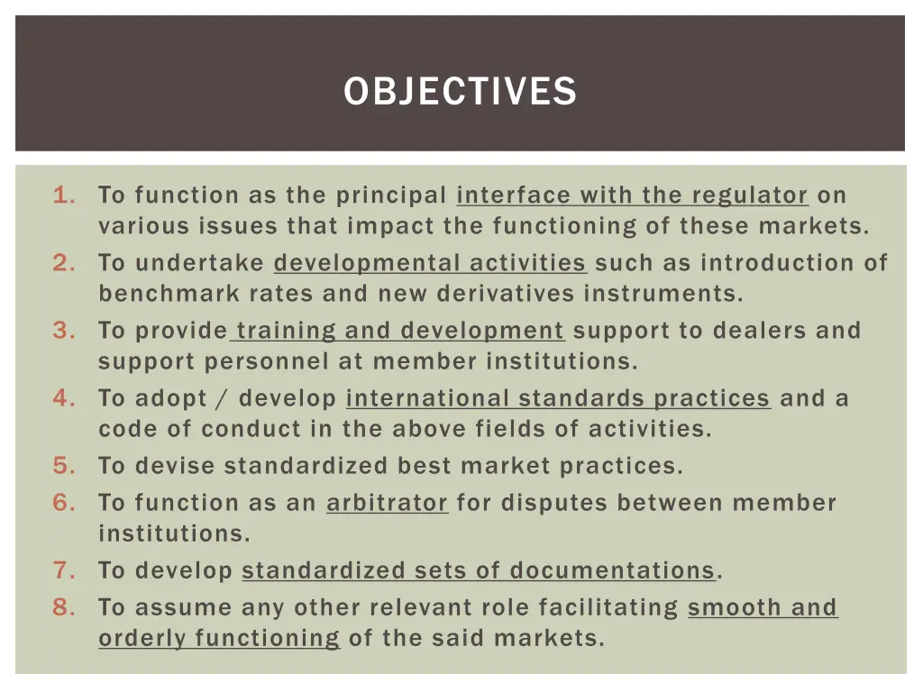 objectives