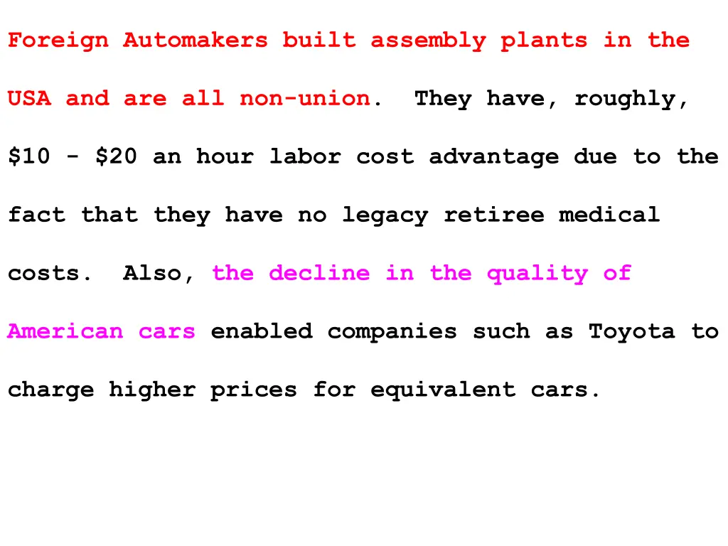 foreign automakers built assembly plants in the
