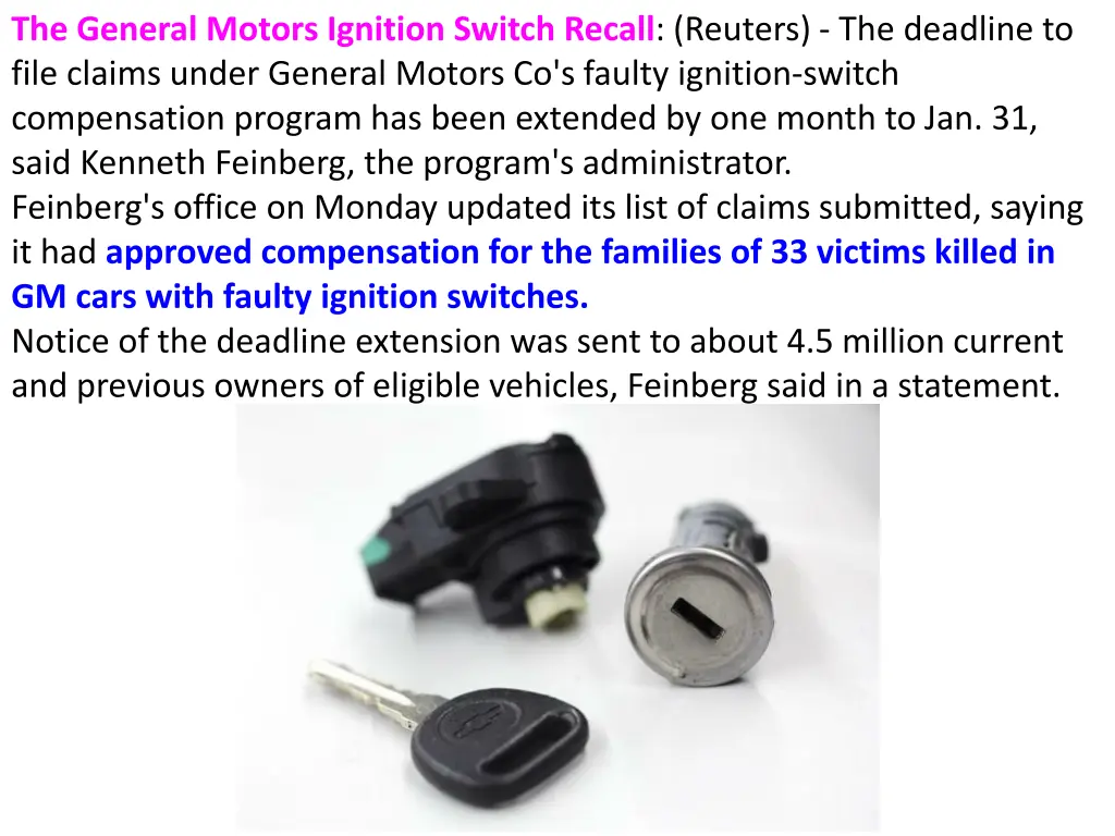 the general motors ignition switch recall reuters