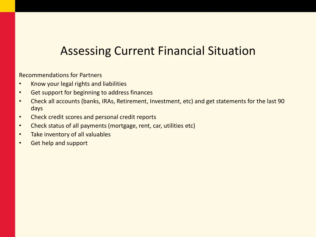 assessing current financial situation 1
