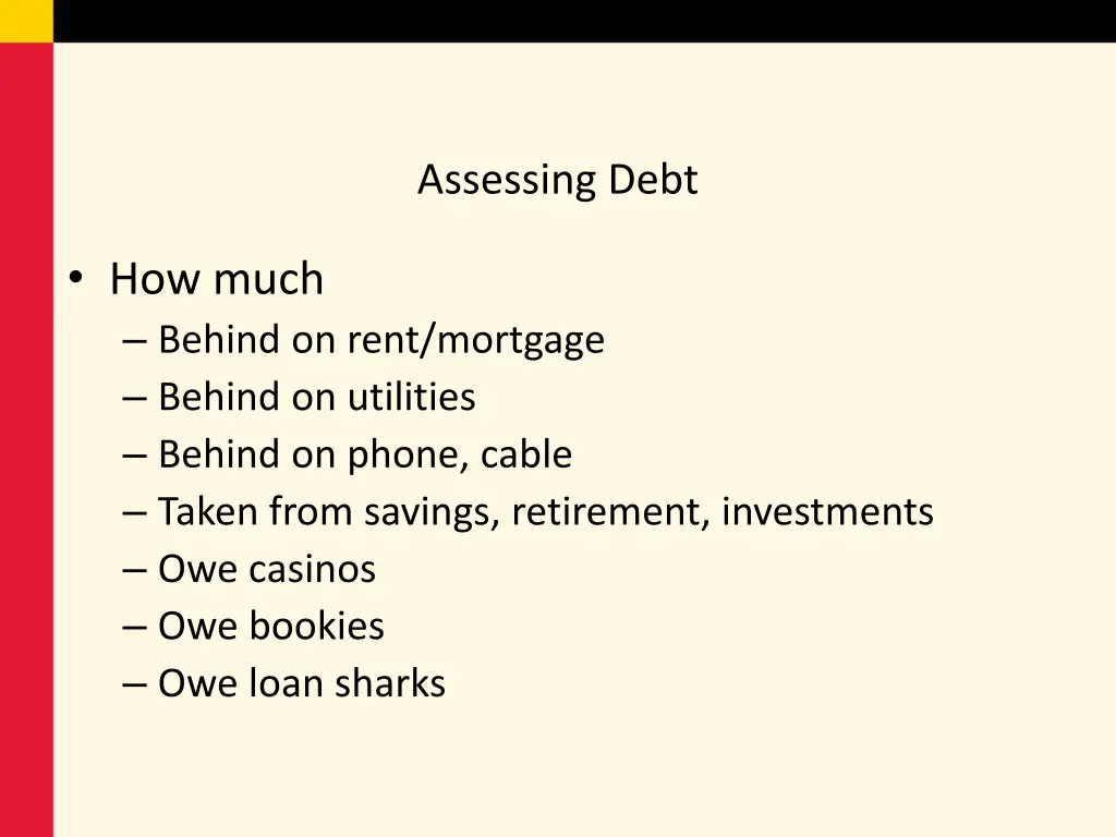 assessing debt 1