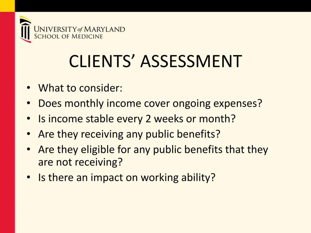 clients assessment