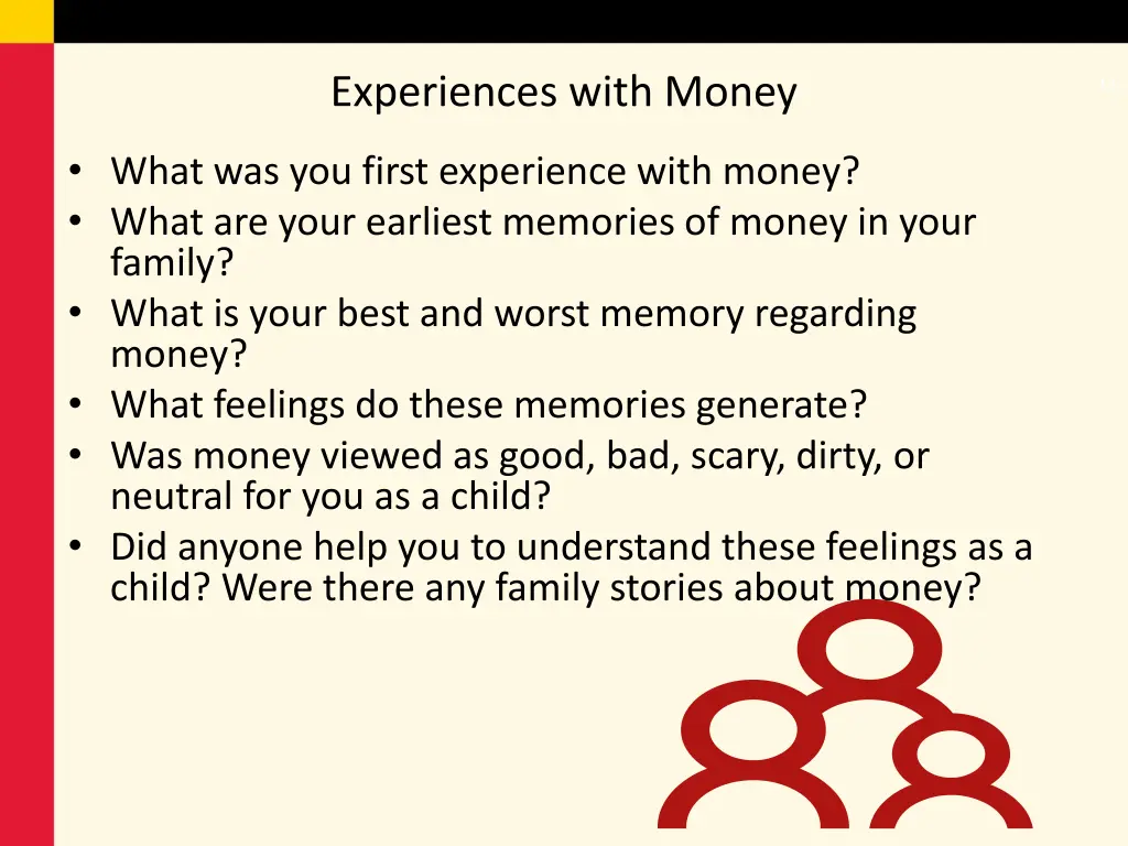 experiences with money