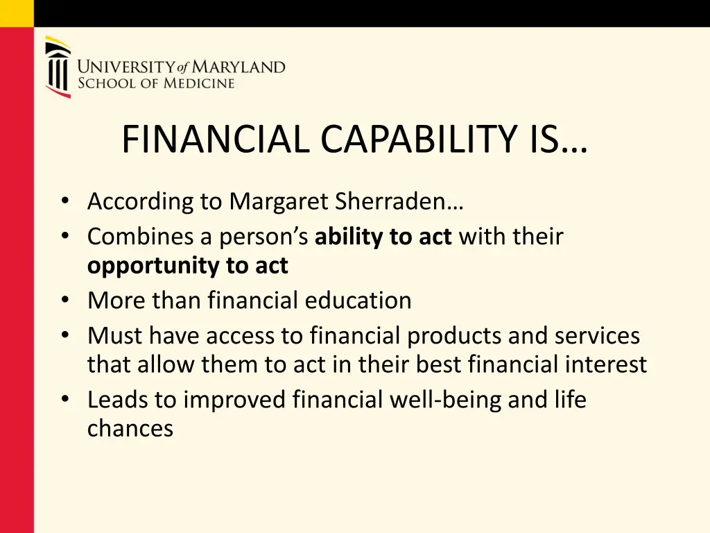 financial capability is