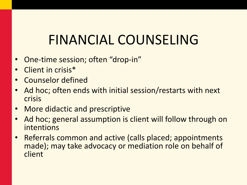 financial counseling