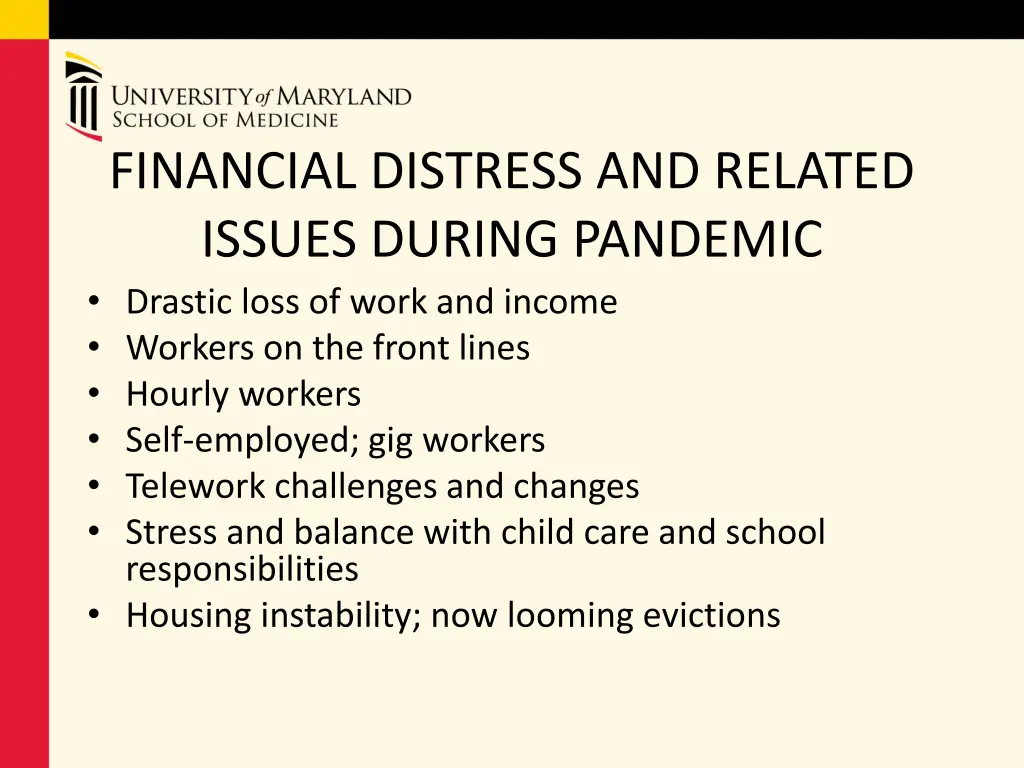 financial distress and related issues during