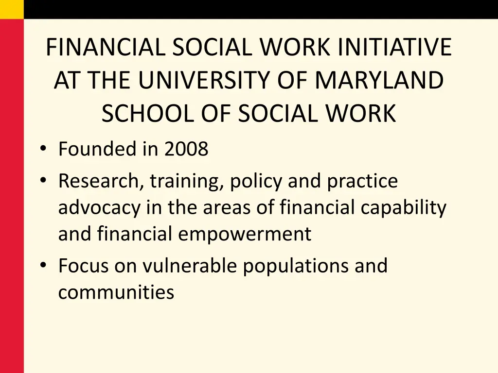 financial social work initiative