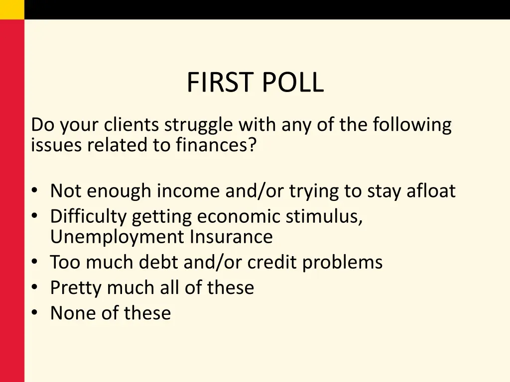 first poll