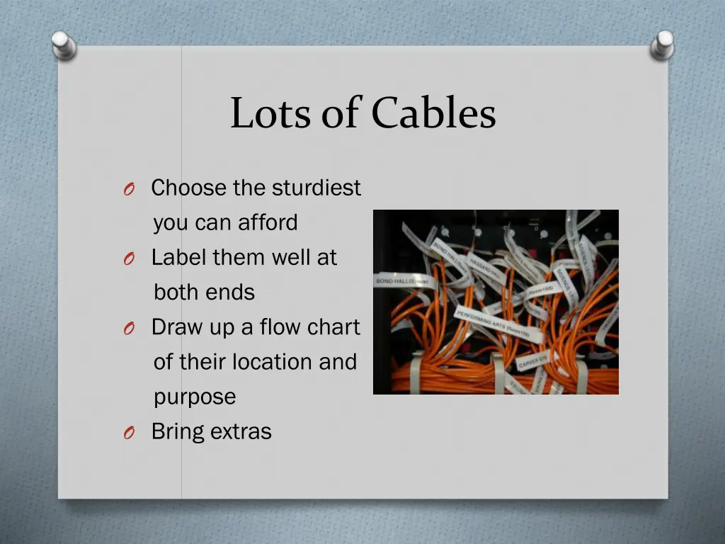 lots of cables
