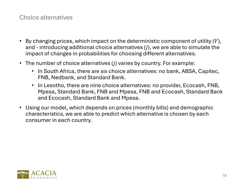choice alternatives