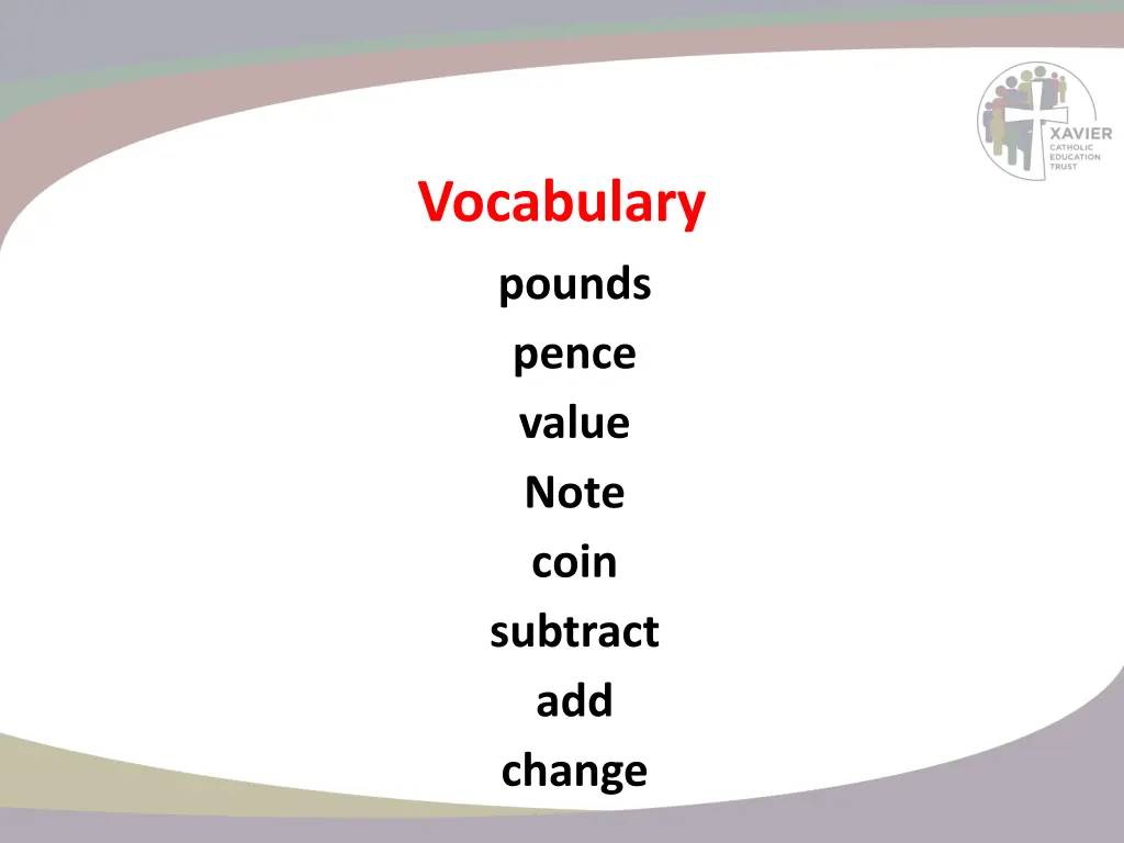 vocabulary pounds pence value note coin subtract