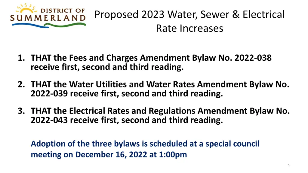 proposed 2023 water sewer electrical rate 1