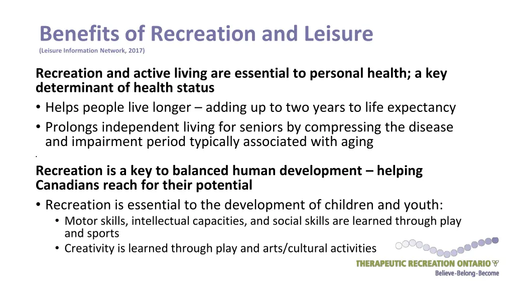 benefits of recreation and leisure leisure