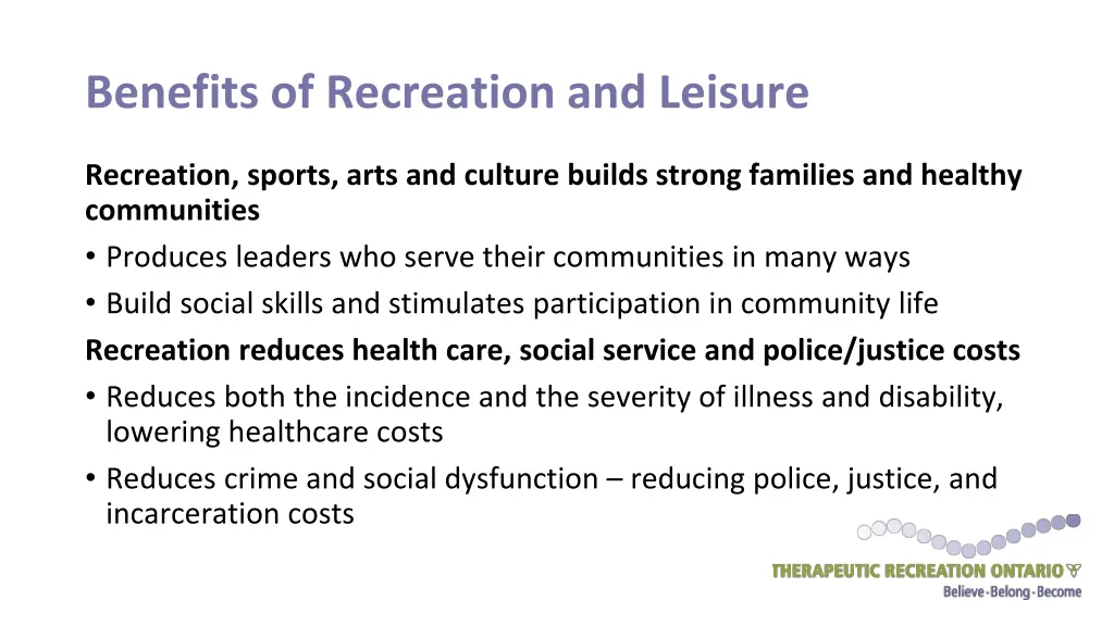 benefits of recreation and leisure