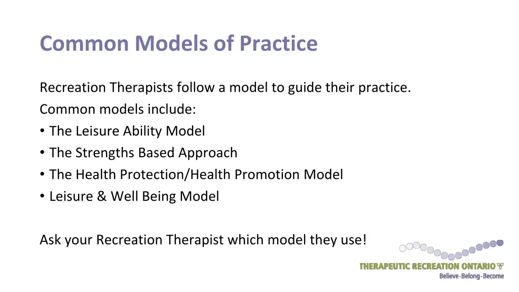 common models of practice
