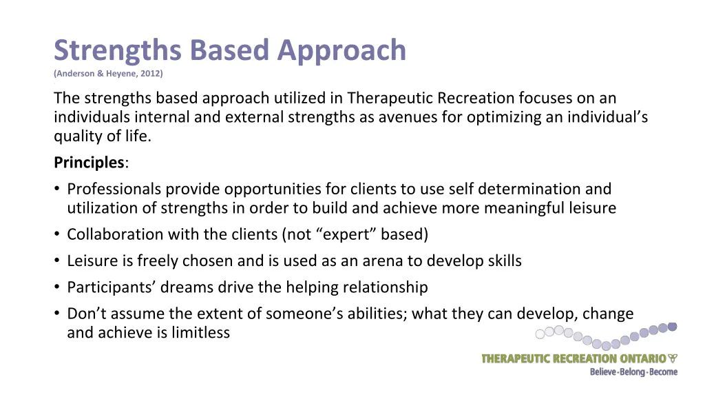 strengths based approach anderson heyene 2012
