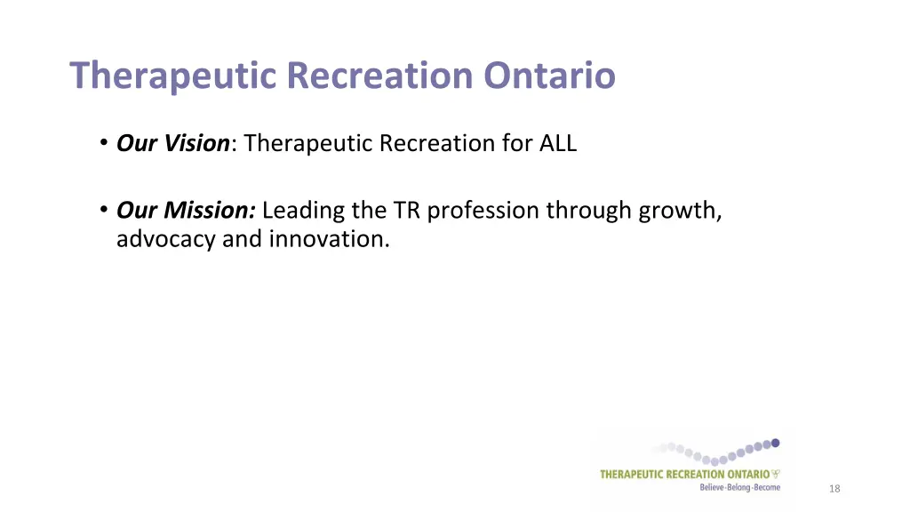 therapeutic recreation ontario