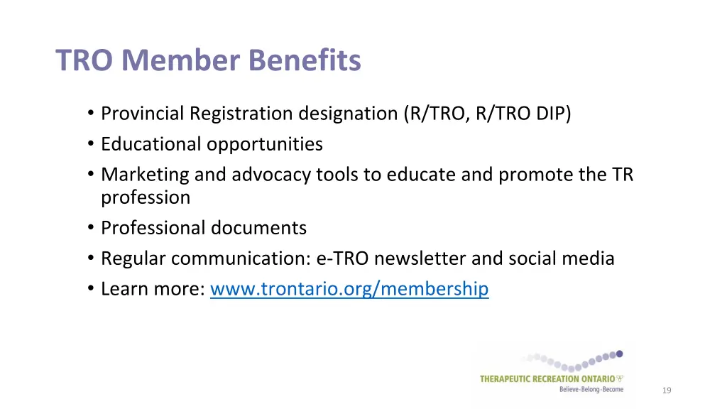 tro member benefits