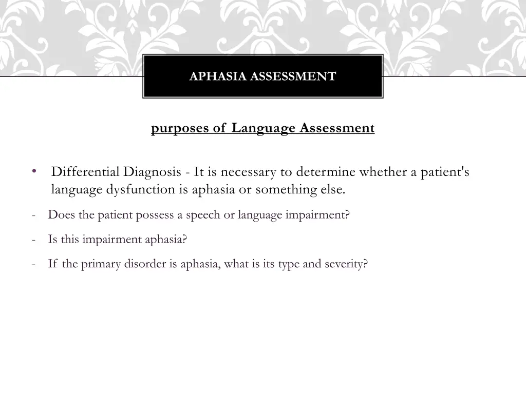 aphasia assessment