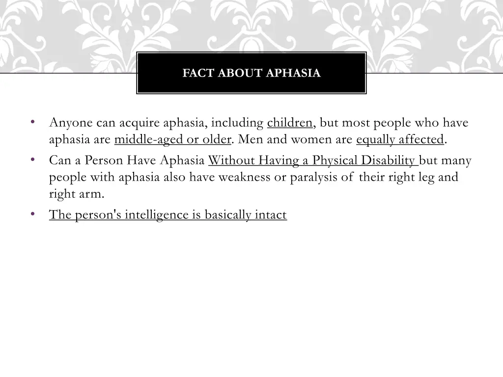 fact about aphasia