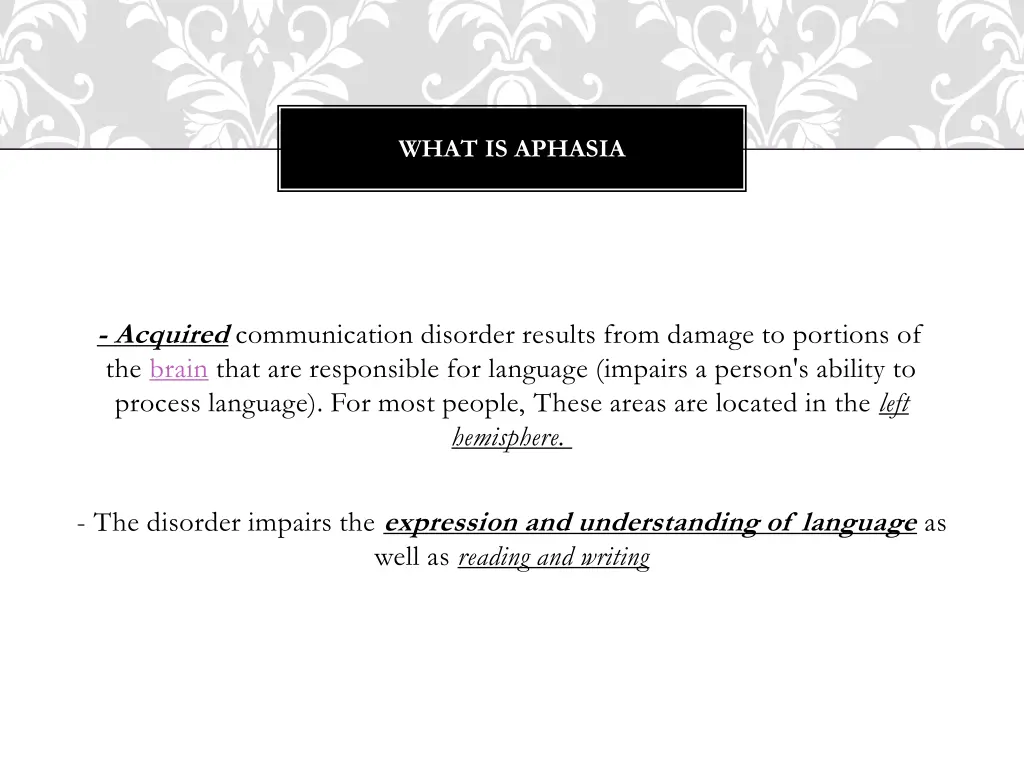 what is aphasia