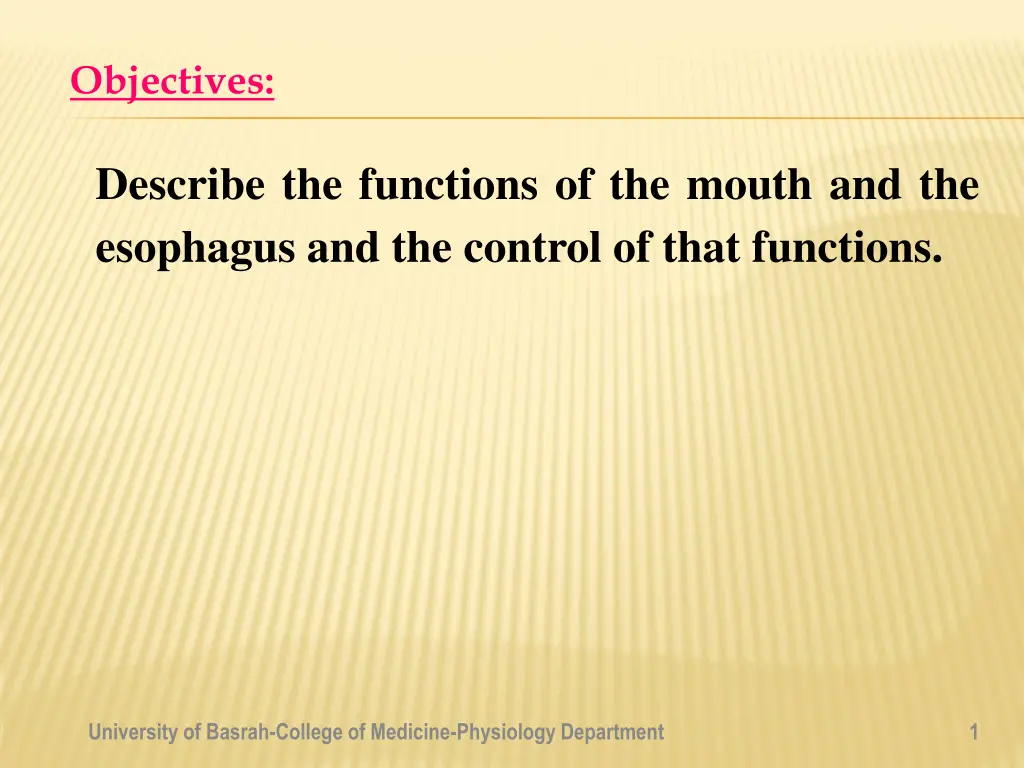 objectives