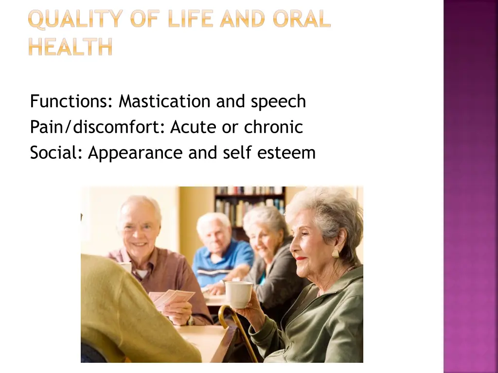 quality of life and oral health