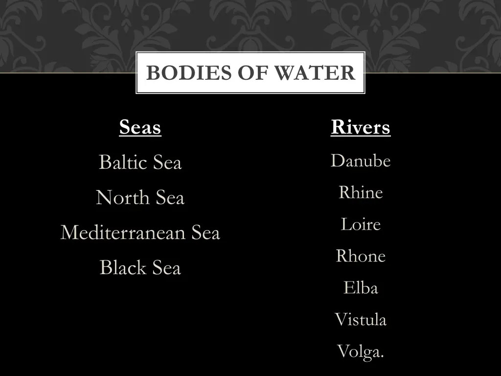 bodies of water